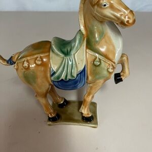 Ceramic Horse Figurine with Saddle